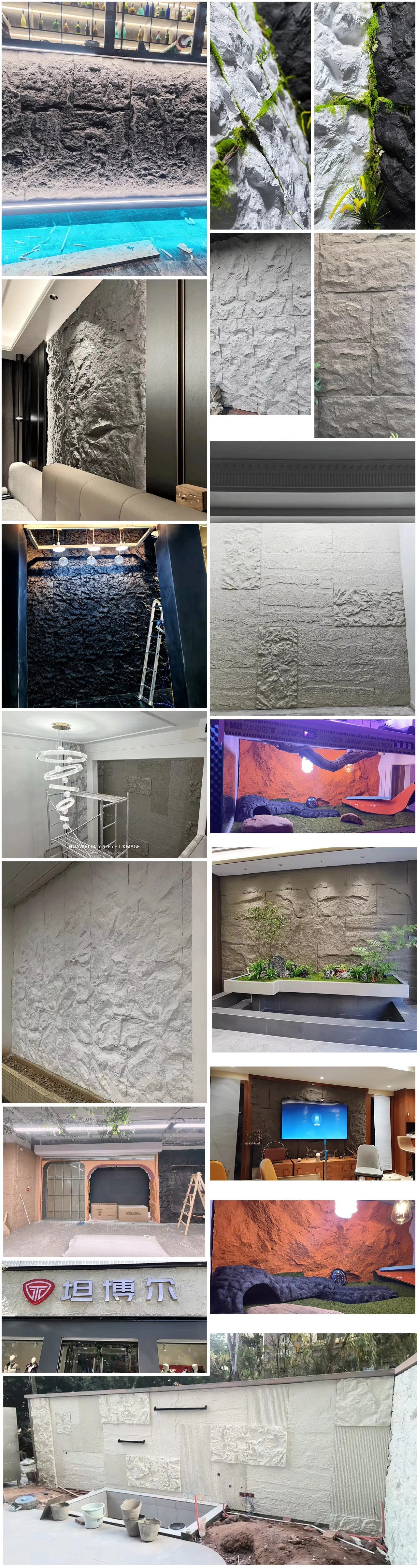 Pu Stone Wall Panel Polyurethane Stone Panel 3D Wall Panel Board Artificial Light Weights Slate Stone